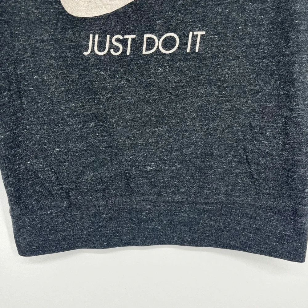 Nike Just Do It Sweatshirt Womens Medium Charcoal Gray 3/4 Sleeve